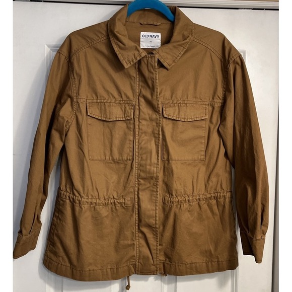 Old‎ Navy Jacket Womens XS Brown Shacket Barn Chore Military Workwear - Picture 1 of 8